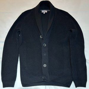 Le Chateau Black Mens Shawl Sweater Small